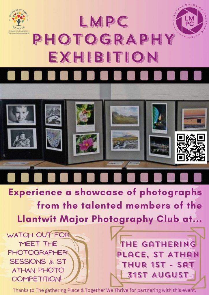 LMPC Summer Exhibition event poster with information about the local in The Gathering Place, St Athan.